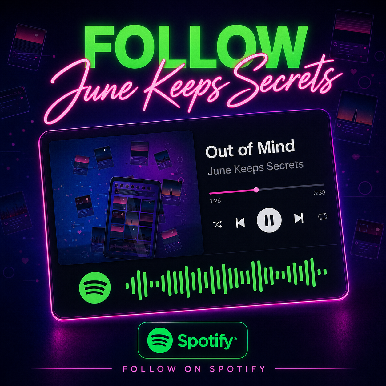 June Keeps Secrets Spotify follow card