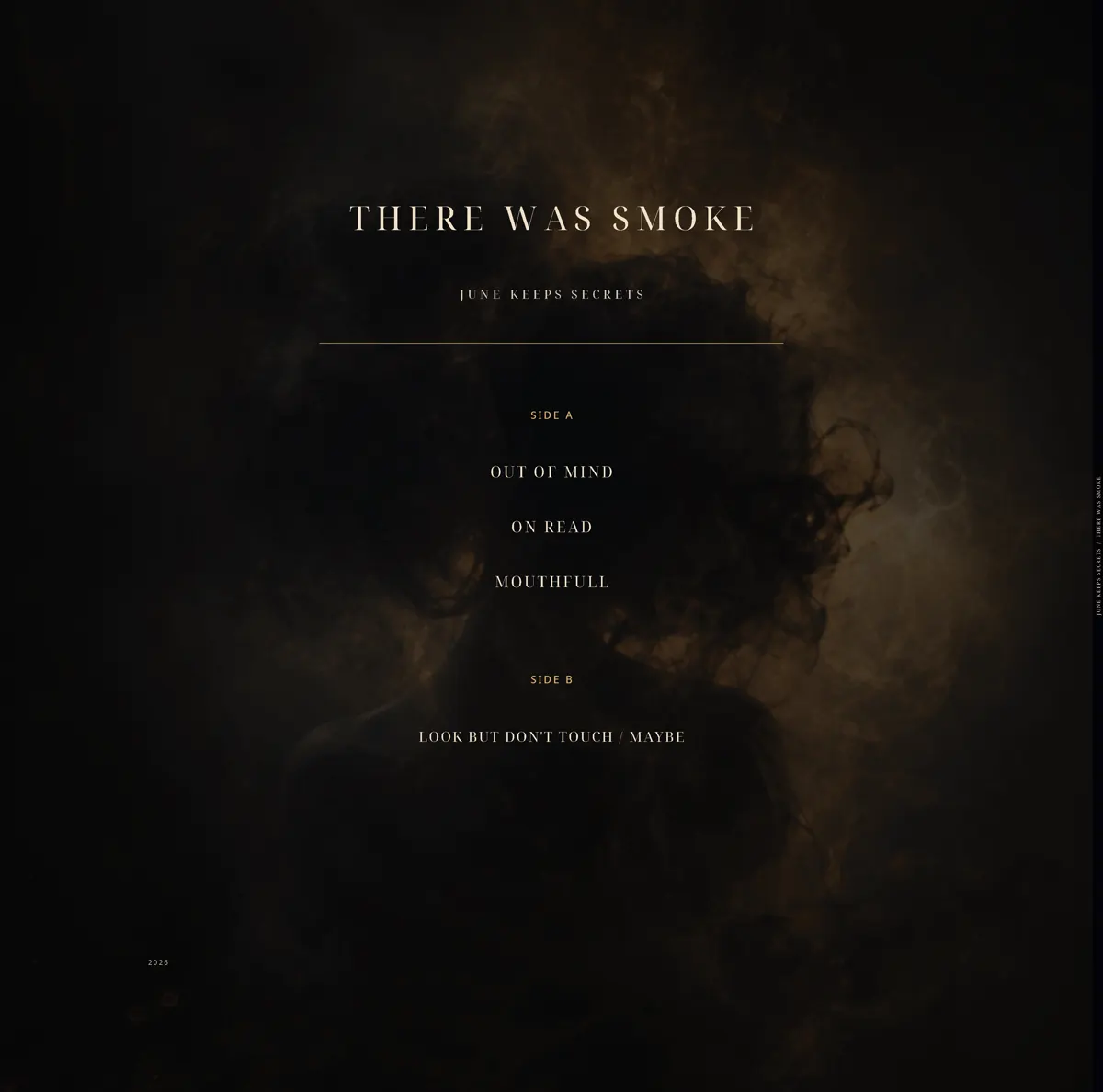 There Was Smoke vinyl back jacket with track list